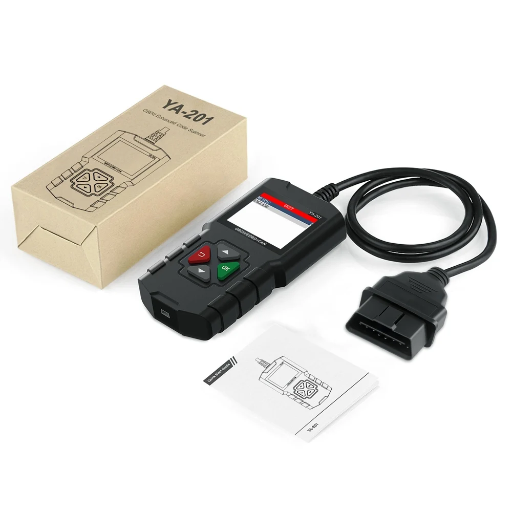 YA101 YA201 OBD2 сканер OBD II автоматический считыватель кодов автомобильный диагностический инструмент PK obdlink easydiag OM123 CR319 AD310 ELM327 V1.5 инструмент сканирования - Цвет: YA201