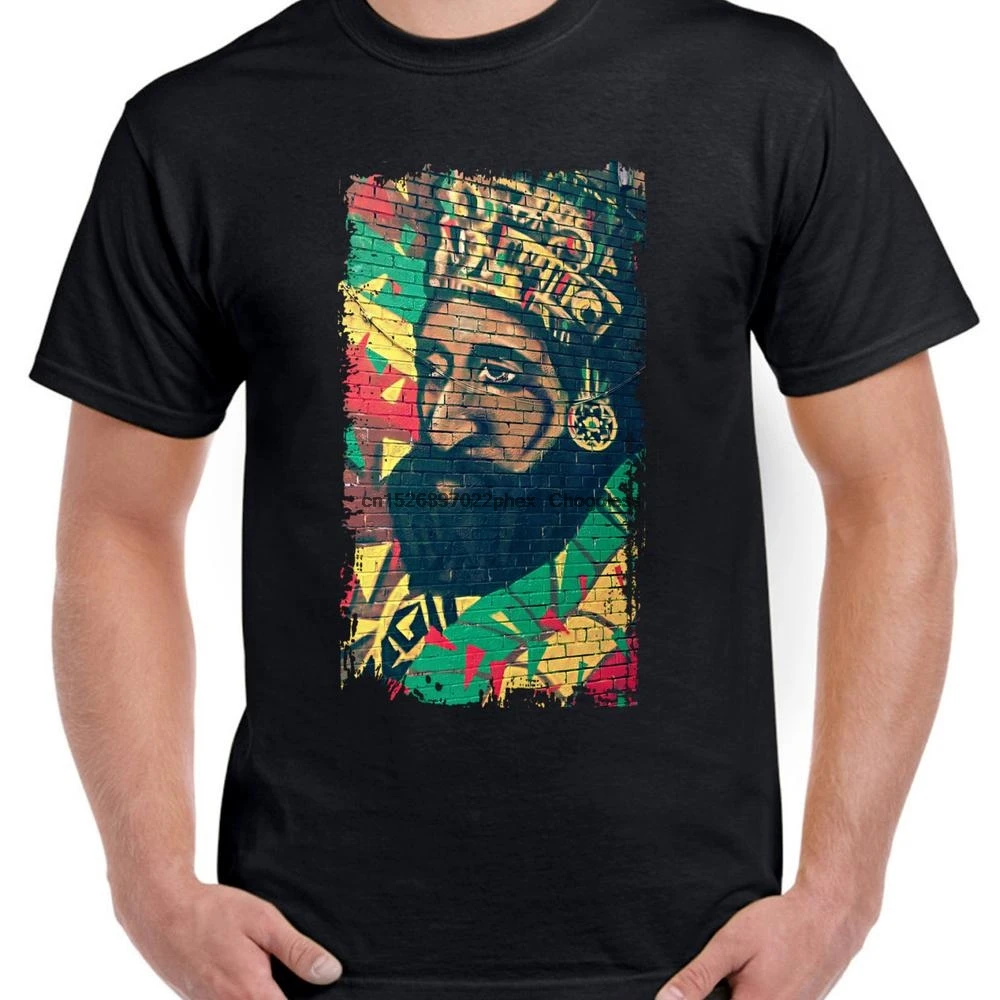 Haile Selassie Reggae Rasta Wall Art Мужская футболка | одежда
