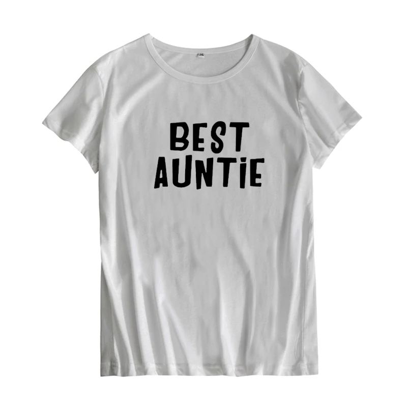 Новая Подарочная футболка с надписью Лучшая тетя черно белая Женская Модная