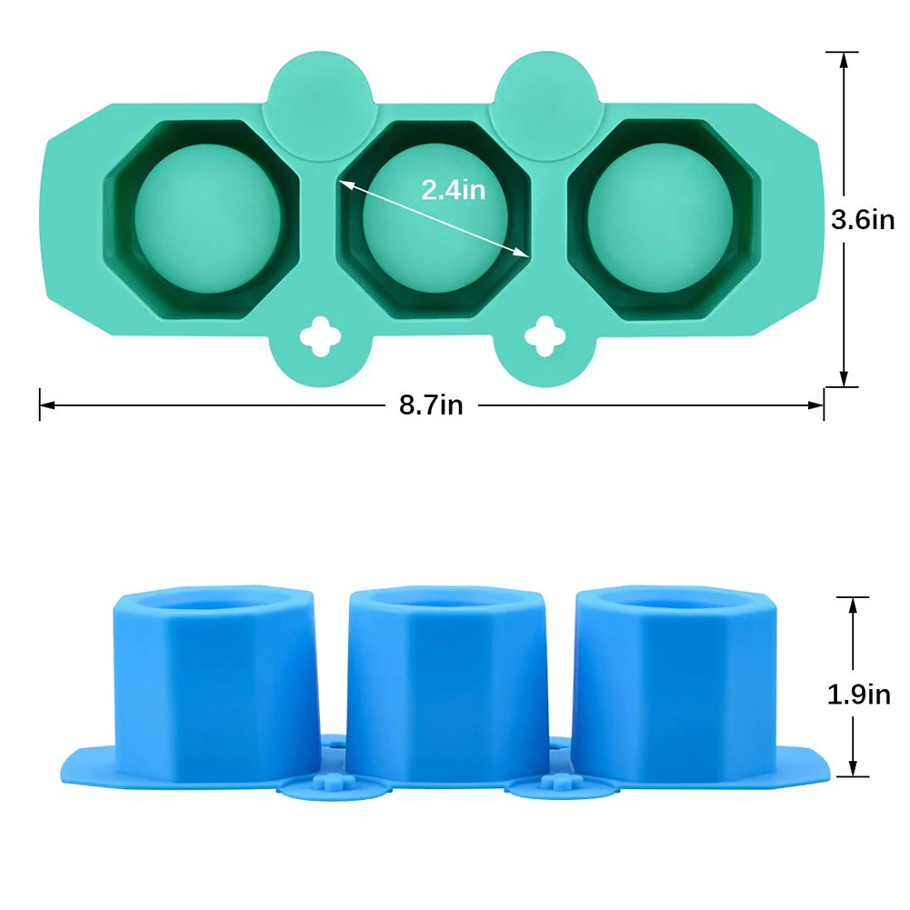 3 отверстия круглая силиконовая форма с геометрическим рисунком бетонный