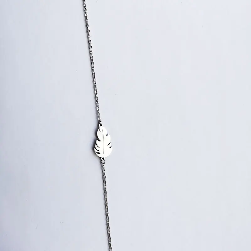 1 шт. браслет из нержавеющей стали с перьями | Украшения и аксессуары