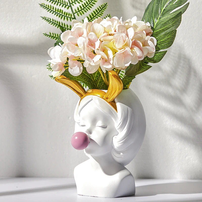 Симпатичная каучуковая ваза белый цветочный горшок скандинавские вазы в виде