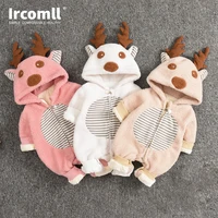 ircomll christmas baby clothes new year baby costumes newborn boy girl jumpsuits cute deer fleece long sleeve toddler romper