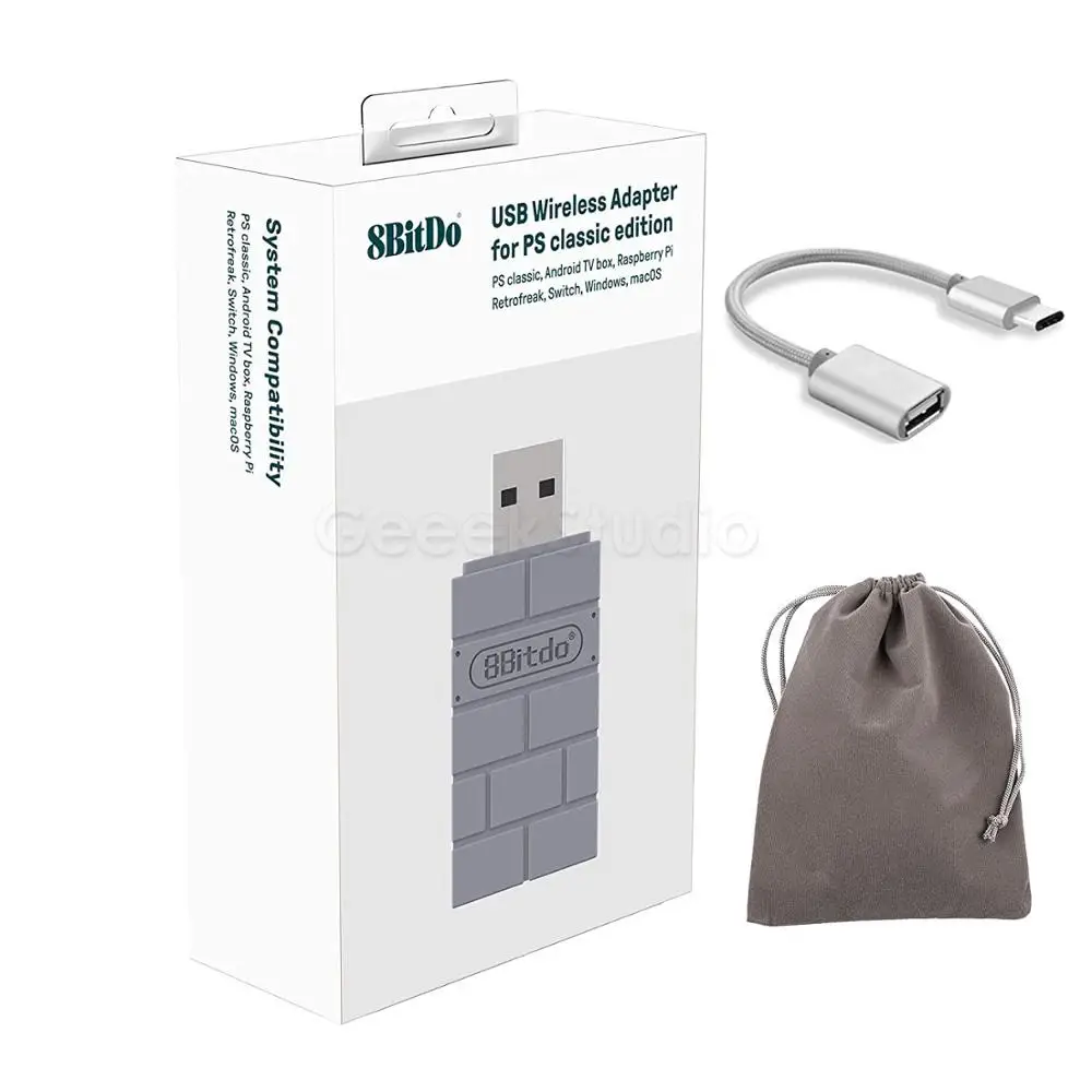 Беспроводной USB Bluetooth-адаптер 8bitdo приемник геймпада и OTG-кабель для PlayStation Classic