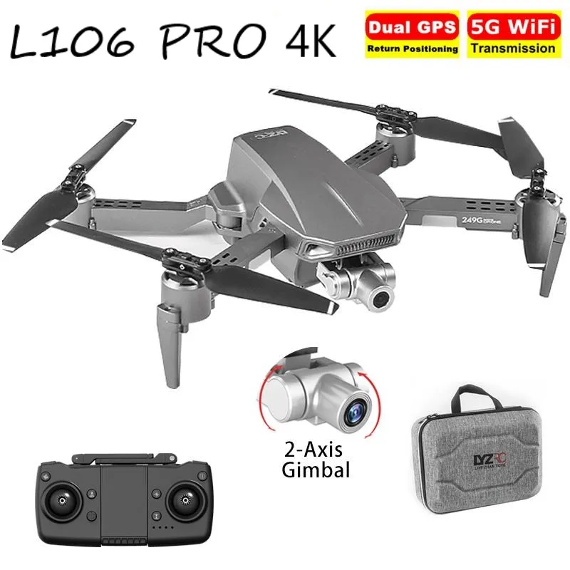 

L106 Pro Новый GPS-Дрон с камерой фонарик WIFI FPV дроны бесщеточный двигатель складной Радиоуправляемый квадрокоптер 4K профессиональные игрушки PK ...