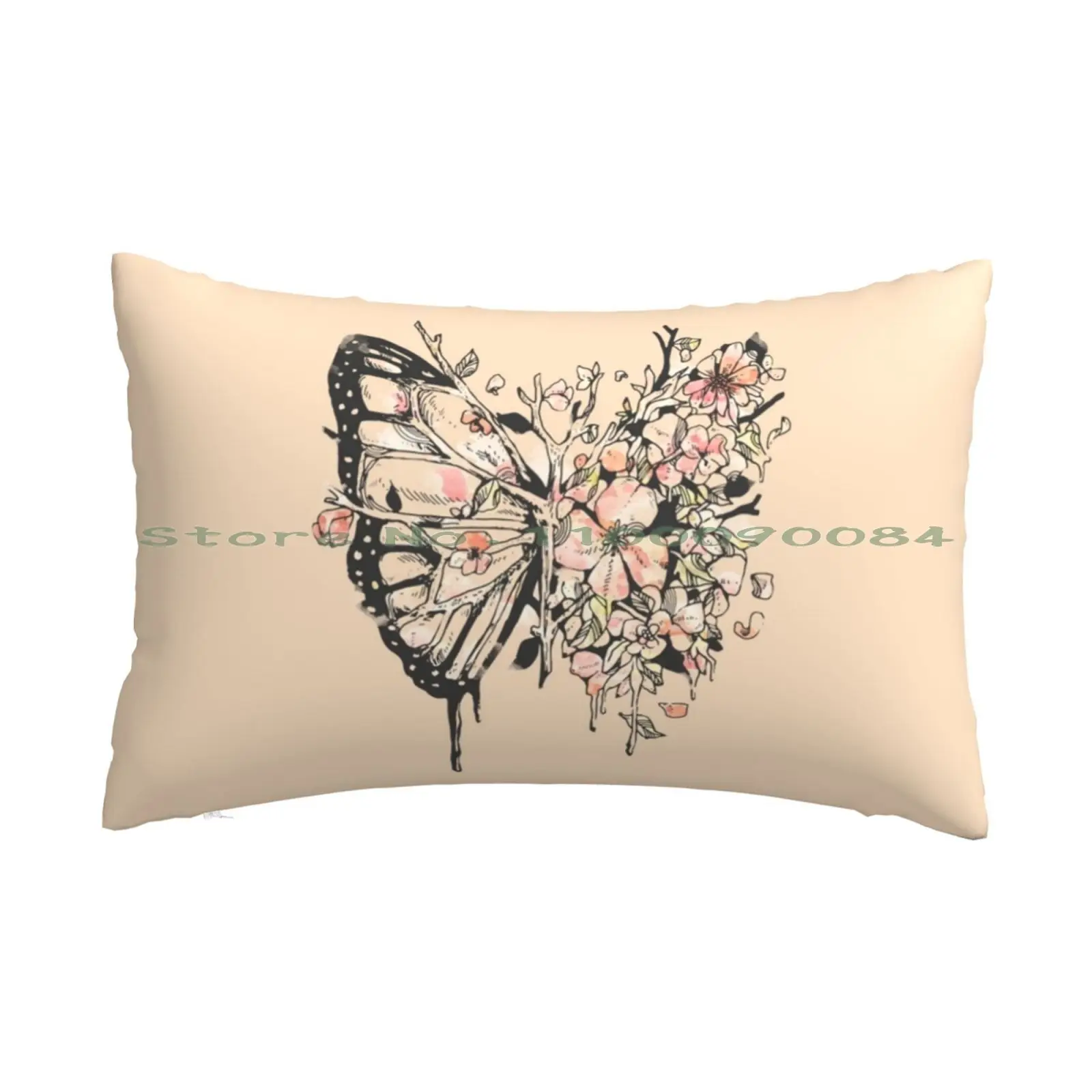 

Чехол Metamorphora для подушки, 20x30, 50*75, чехол для дивана, спальни, природные цветы, листья, флора, фауна, сюрреализм, акварельные ветви, жизнь