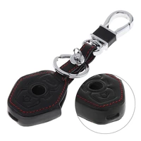 4 buttons hand sewed leather car key cover protector holder with a hanging buckle for e38 e39 e46 e53 e6061 e6364 e83 e8586