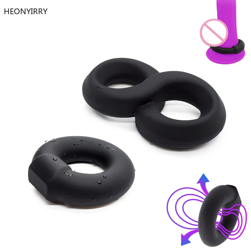 Silicone Cock Ring For Penis Enlargement Condoms Men Extender Intimate Goods Reusable Condom | Красота и здоровье
