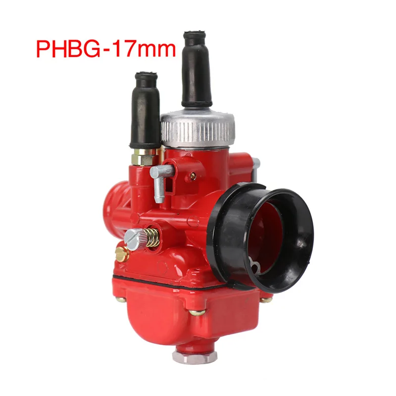 17mm red Alconstar-черный/красный 2 тактный мотоцикл PHBG Racing 17 мм 19 мм 21 мм Карбюратор Carb Fit 50cc-100cc Скутер мопед GY6 BWS125 XMAX - Цвет: 17mm red