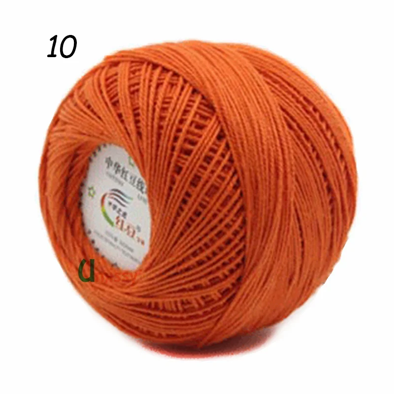 10 1pc 1 шт. Пряжа хлопок вязаные шапки3# Кружева Пряжи Хлопчатобумажной Пряжи для Вязания Тонкой Гребенной Пряжи С Использованием 2.5 мм Крючком 50 г/шт - Цвет: 10 1pc