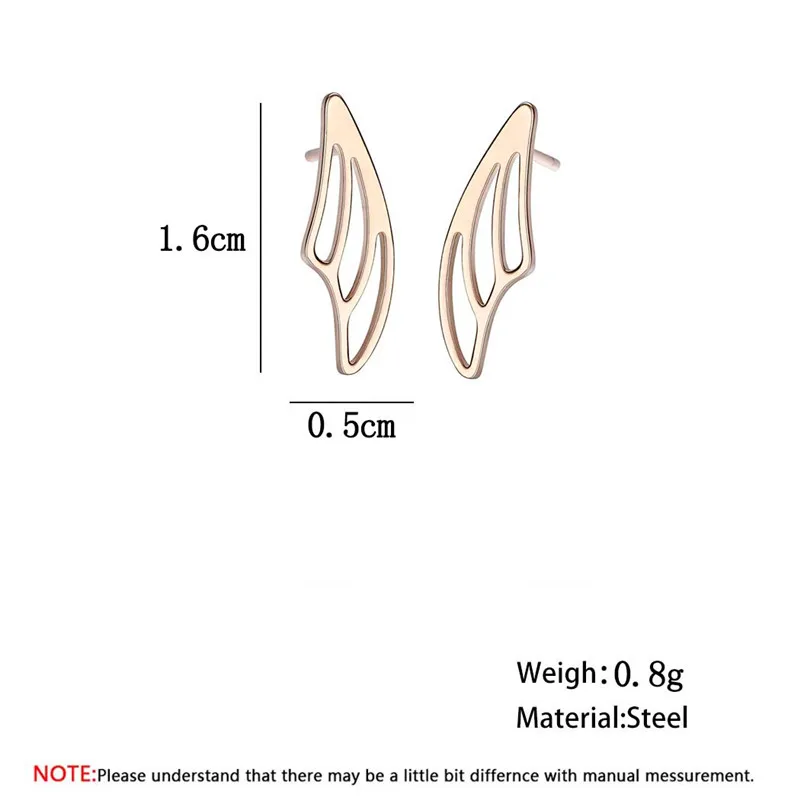 Женские простые серьги-гвоздики Kinitial с полыми крыльями пляжные украшения в стиле