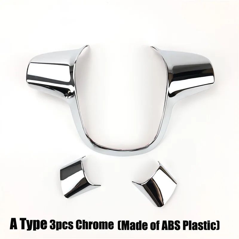 A Type Chrome 3pcs DoColors Автомобильный декоративный чехол-наклейка на руль для Ford Focus 3 MK3 2012- автомобильные аксессуары - Название цвета: A Type Chrome 3pcs