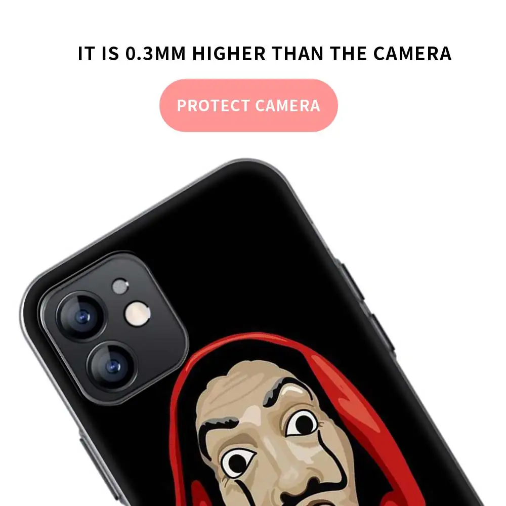 

La Casa De Papel Soft Case for iPhone 12 Pro 11 12 Mini 11 Pro MAX 7 8 SE XR X XS MAX 6 6s 7 8 Plus Black Silicon Phone Cover