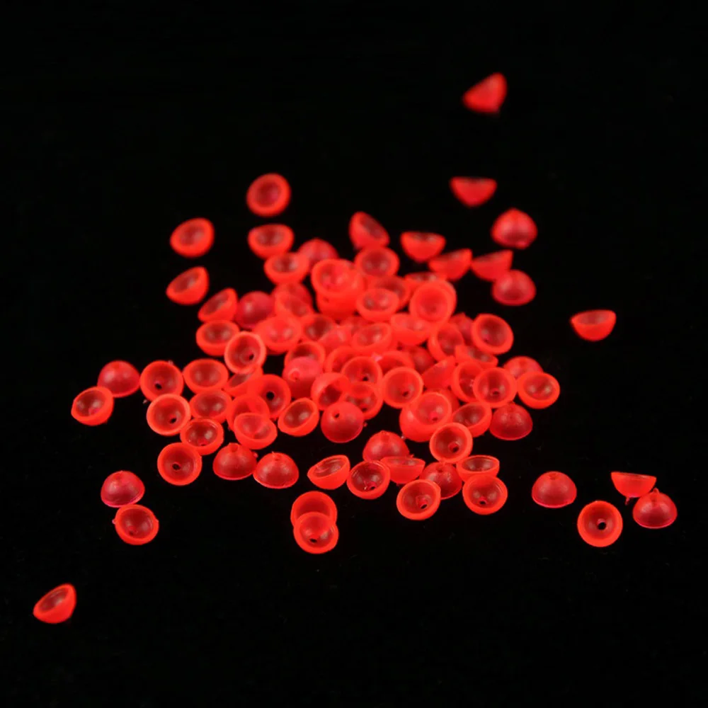 50 100 шт./лот Рыболовные Поплавки бусины красные светящиеся шарики