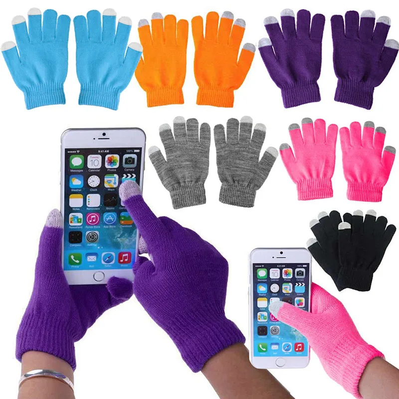 

1 Pair Unisex Winter Warm Capacitive Knit Gloves Hand Warmer For Touches Screen Smart Phone MAEA99