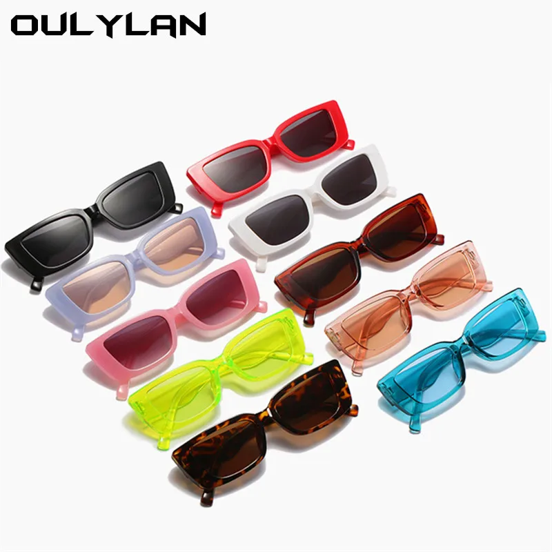 

Oulylan Women Sunglasses Fashion Small Rectangle Sun Glasses Ladies Sexy Decorative Pink Eyeglasses 90s outdoor Shades UV400