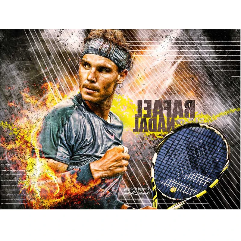 

5d Diy Full Round/square Diamond Painting Rafael Nadal Diamond Embroidery Of Rhinestone Diamond Home Decor Sports Fan Gift