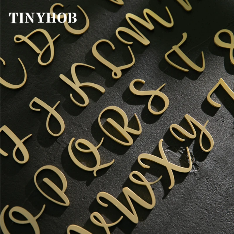 Золотые латунные алфавитные настенные украшения/дверные тарелки гостиничные