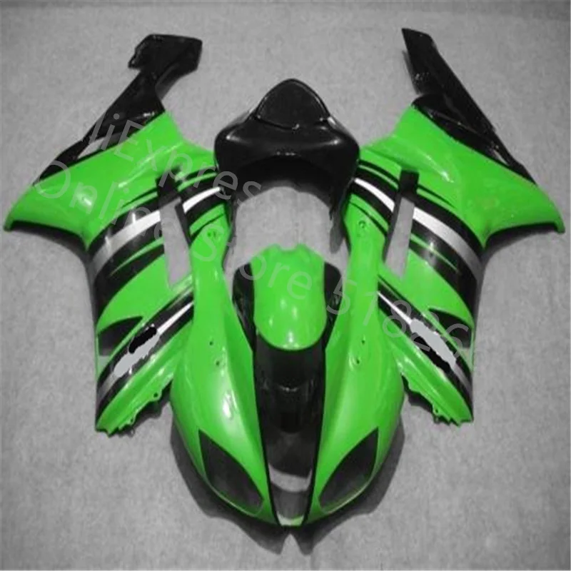

Горячая Распродажа обтекатель для Kawasaki NINJA ZX6R 07-08 ZX-6R ZX636 ZX 6R 636 ZX-636 2007 2008 Зеленый Черный Серебряный обтекатель кузова