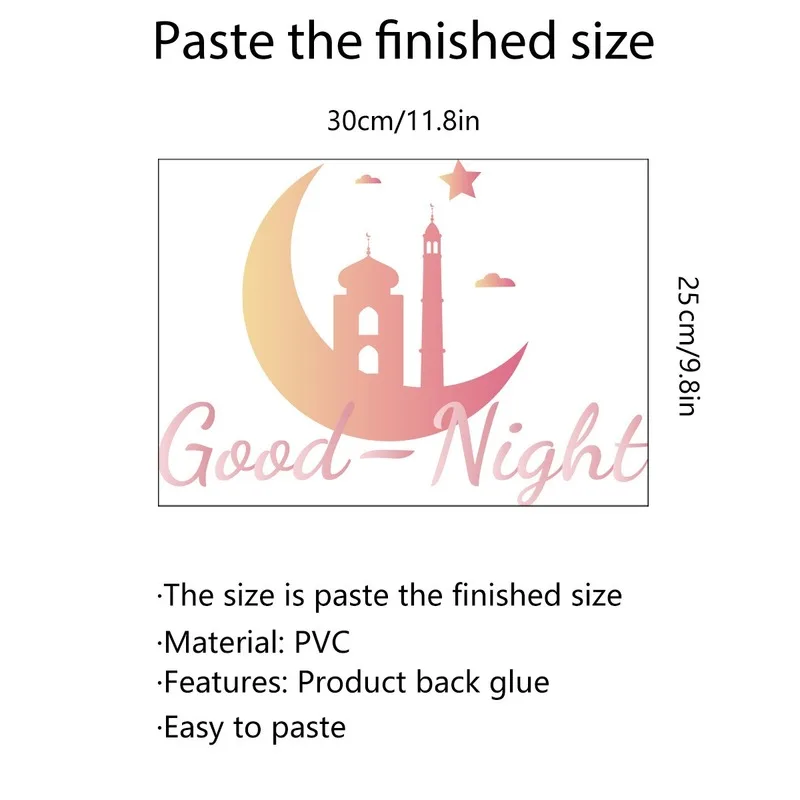 

Creative Good Night Moon Wall Stickers Room Decoration Aesthetic Kids Bedroom Art Poster Mural Vinyl DIY Self-adhesive Decal