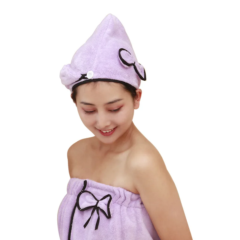 Белая женская сухая шапочка для волос супер-Впитывающее быстросохнущее