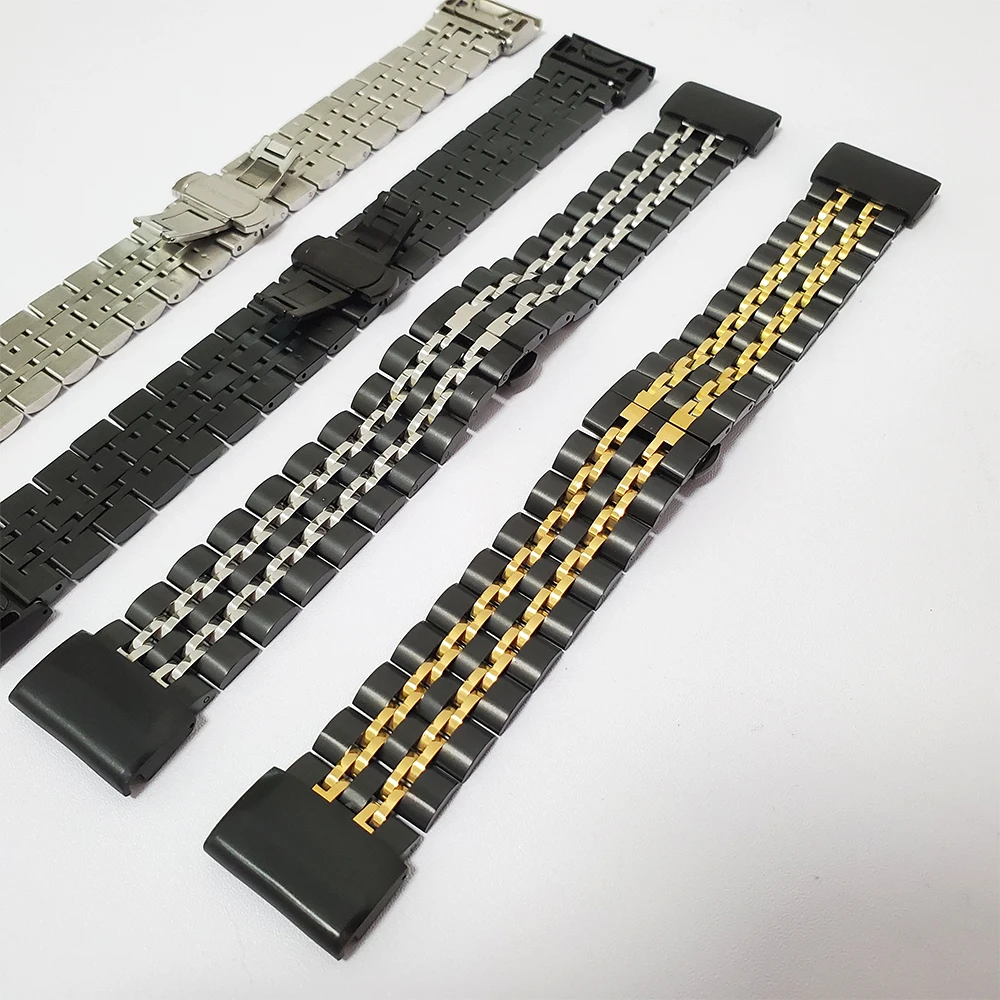 

Metal Stainless Steel Strap For Garmin Fenix 6 6X Pro 5 5X Plus Band Bracelet Belt Accessories 22 26mm Fenix6 Watchband