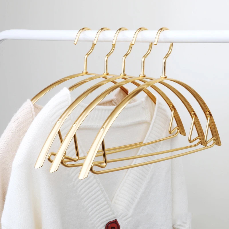 Clothes Hanger 5pcs/set Anti Slip Seamless Aluminum Alloy Clothing Drying Rack Wardrobe Storage Hanging Rack Coat Pants Hangers