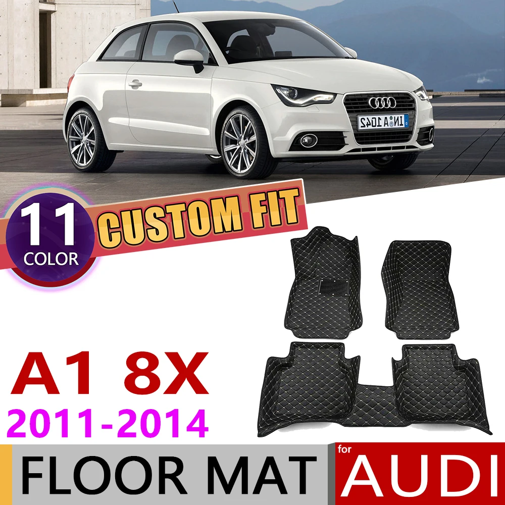 Изготовленный На Заказ Кожаный Автомобильный Брелок коврики для Audi A1 3 дверный 8X5
