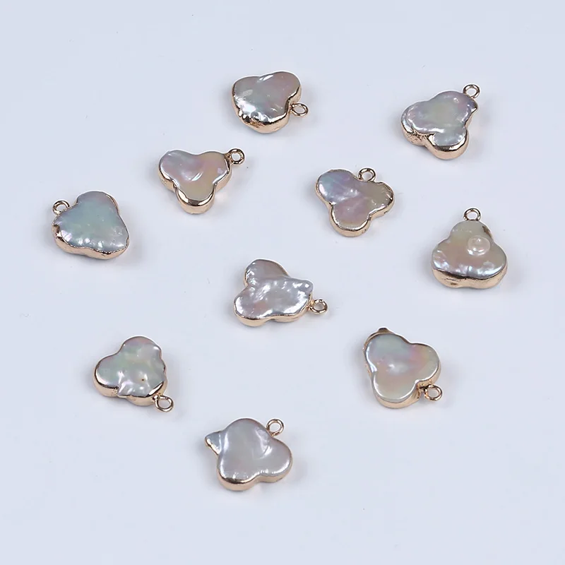 13 14 мм облако Форма Монета жемчуг подвеска из гальванического золота края