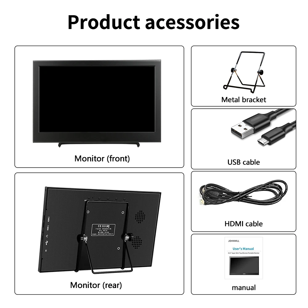 

10.1 portable monitor 2K touch screen PC display 11.6"1080P lcd gaming monitor HDMI compatible for laptop phone xbox switch ps4