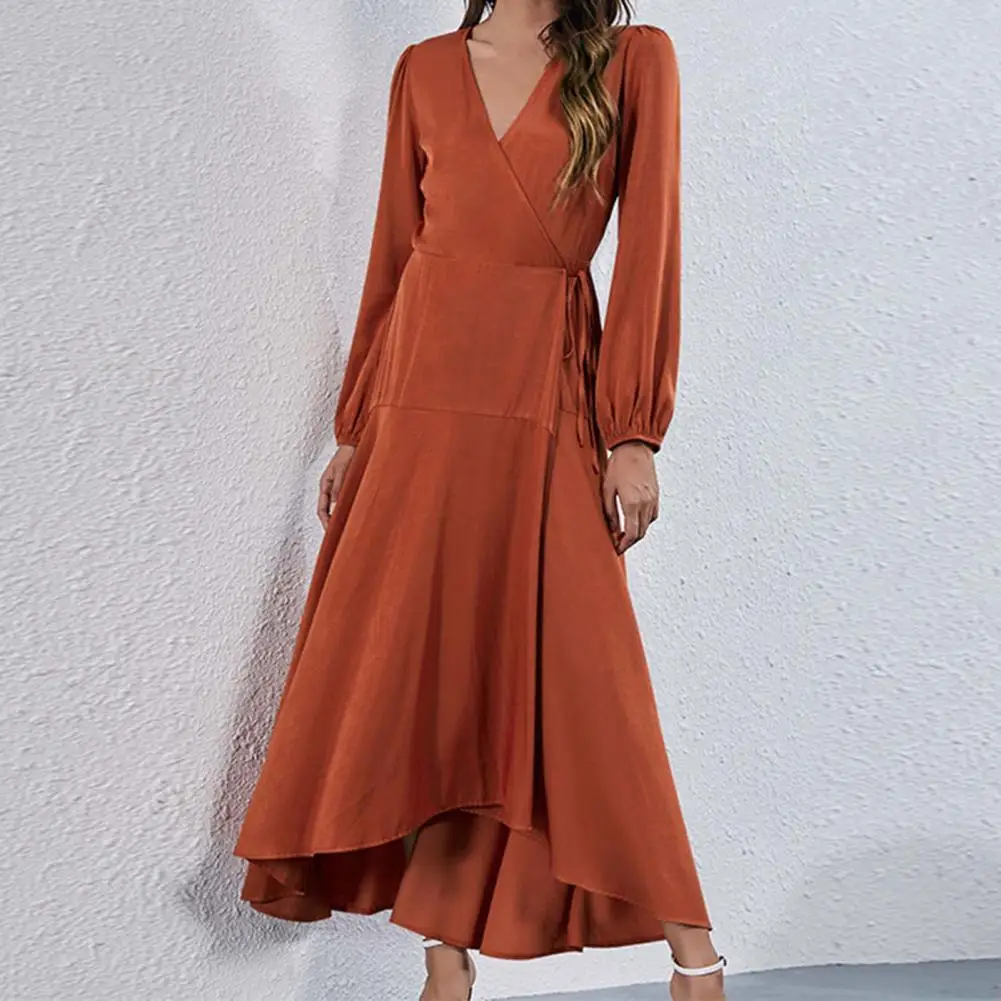 

Strap Casual Lantern Sleeve Irregular Hem Spring Dress for Going Out