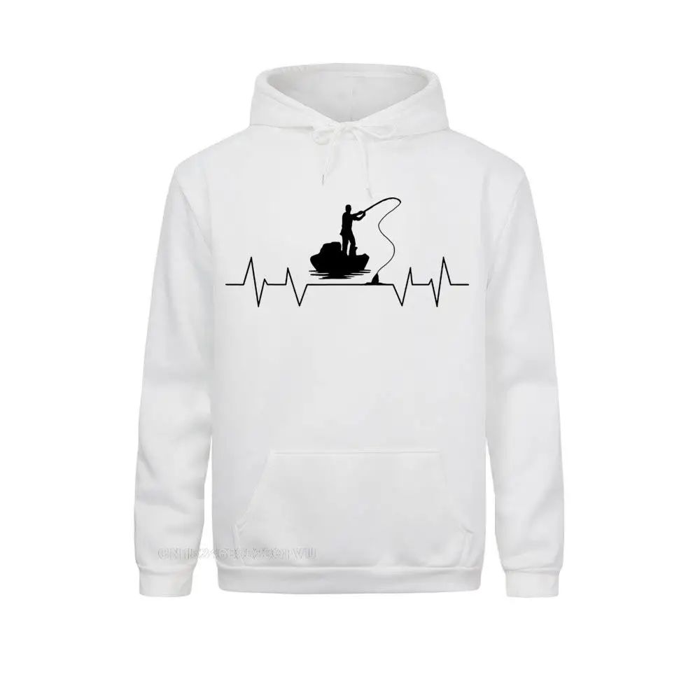 New Fishing Heartbeat Pullover Hoodie Plus Size Fashion Adult Oversized Hoodie Hipster Streetwear Men's Sweater Drop Ship