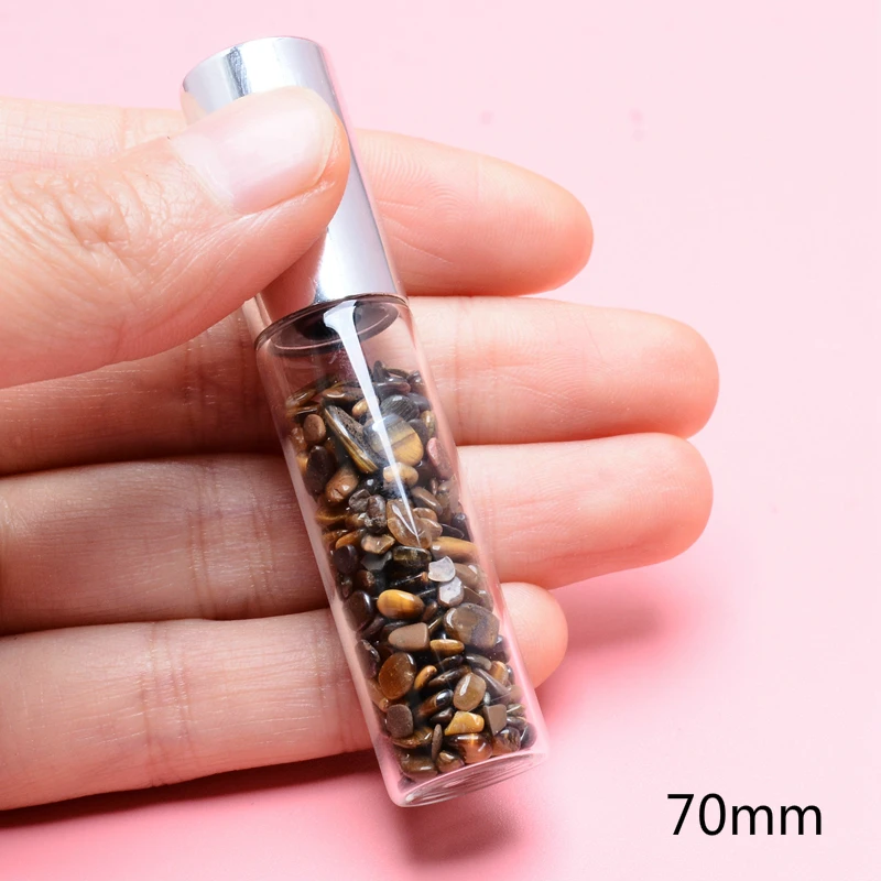 70mm-Tiger eye QilmilyNatural камень Стекло эфирное масло косметика парфюмерия диспенсер 70/98 мм для Для женщин Для мужчин колеса духов дома изысканное украшение производителя "Gift Souvenir" - Окраска металла: 70mm-Tiger eye