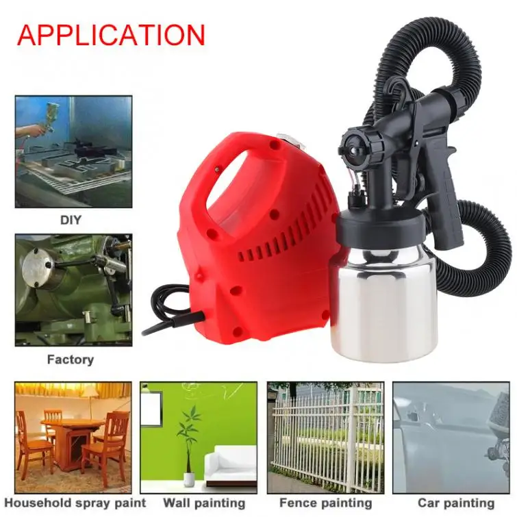 

110V / 220V 600W High Pressure Automatic Electric Spray Gun Paint Sprayer with 1.8mm Nozzle Caliber and Aluminum Pot