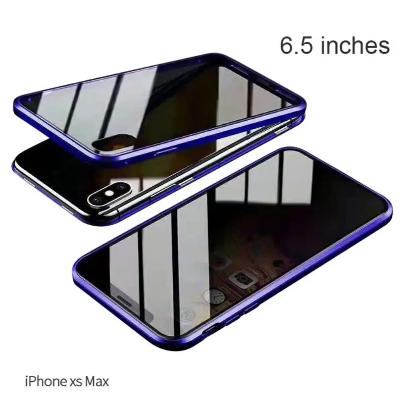 Phone XS MAX Оболочка всего тела Магнитный высокой четкости прозрачное закаленное стекло крышка бампер Чехол протектор экрана для lPhone 11 - Цвет: Phone XS MAX