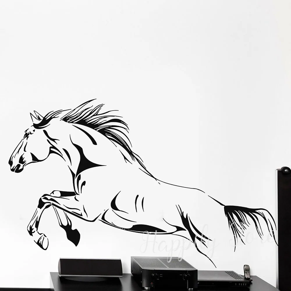 

Racing Horse Vinyl Decal for Living Room Animal Mustang Cool Home Decor Wall Stickers Bedroom Wallpaper Self Adhesive P944