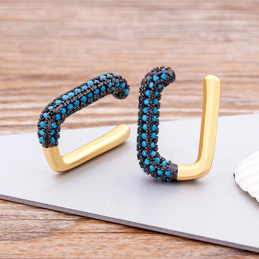 Новое поступление очаровательные Симпатичные U-образные серьги Nidin с кристаллами