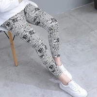 girls leggings stylish kids clothes flower printing elastic trousers children leggings for casual wear 2 10 years 2022 newest