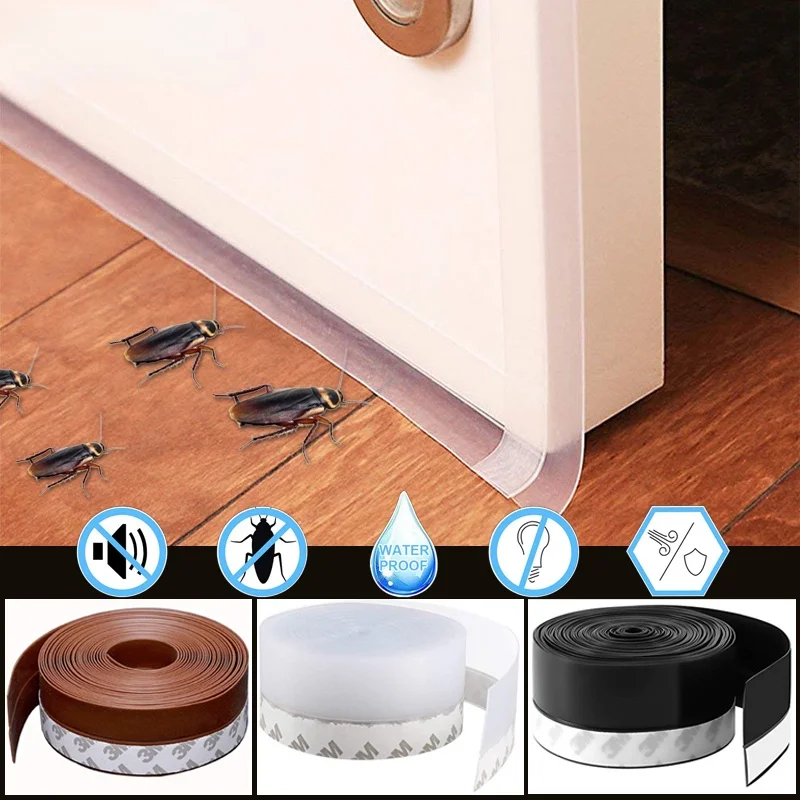 

Window Door Bottom Self Adhesive Silicone Rubber Seal Weathering Strip Door Sealing soundproof Insect Proof Gap Sealing Tape