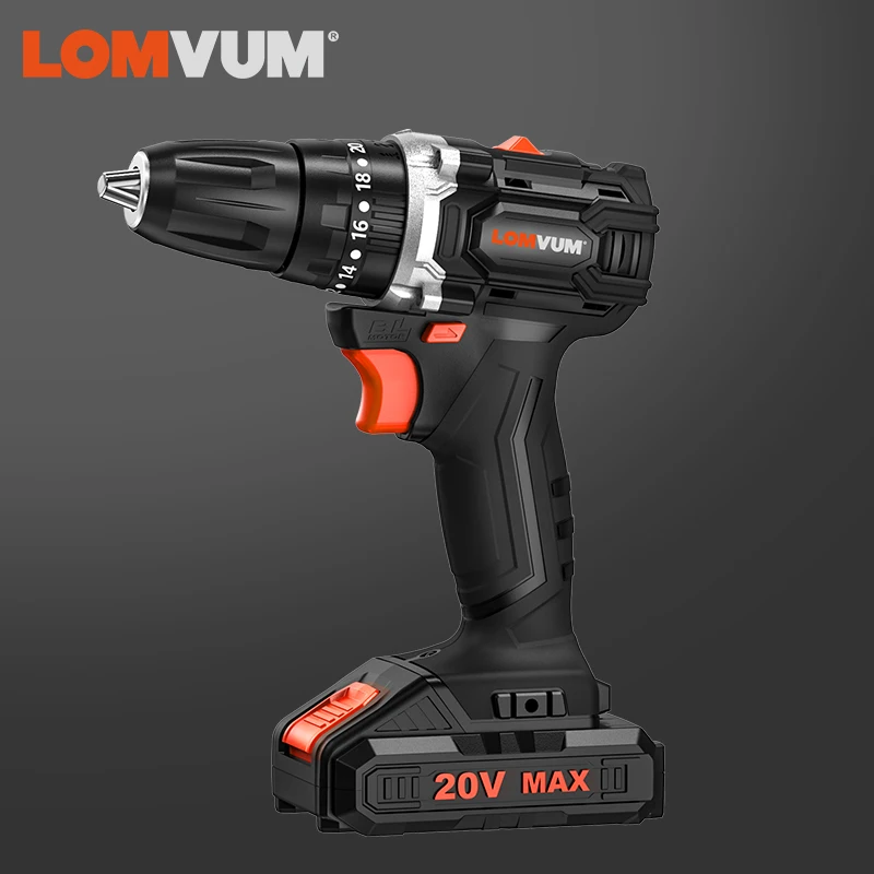 

Аккумуляторная отвертка LOMVUM, бесщеточная дрель с литий-ионным аккумулятором, 20 в
