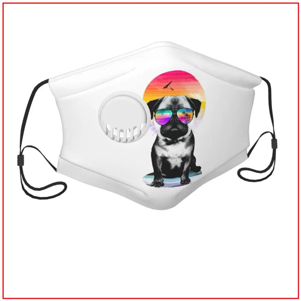 

Summer Pug Cat Kids Men Women Designs Face Shield Masks Bandana Cute Custom Motorcycle Running Mouth Cover Designer Funny