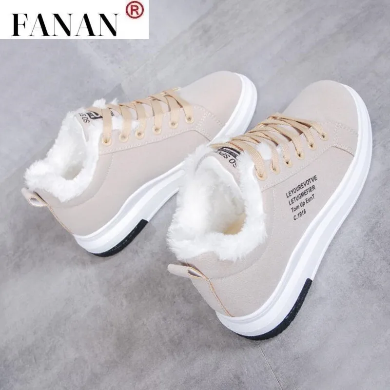 

Женская обувь зимняя женская обувь теплая меховая плюшевая женская повседневная обувь на шнуровке модные кроссовки Zapatillas Mujer зимние ботинк...