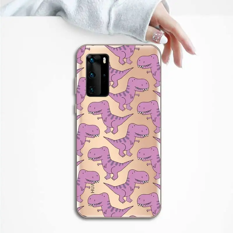 

dinosaur Phone Case Transparent for huawei honor P 40 30 20 lite Pro 10 i 8 9 x p smart 2019