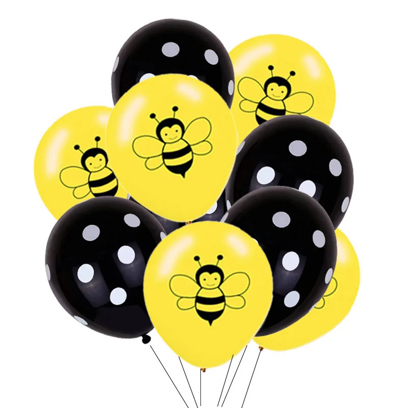 Bumble Bee Themed Happy Bee Day Balloons Happy Birthday Banner Honey Bee Party Decoration Cake Topper Baby Shower Party Supplies