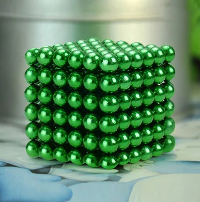 Green Новинка, 5 мм, 216 шт., магнитный магический куб, Bucky Puzzle Magcube, блоки, Neo Cube Balling с металлической коробкой - Цвет: Green