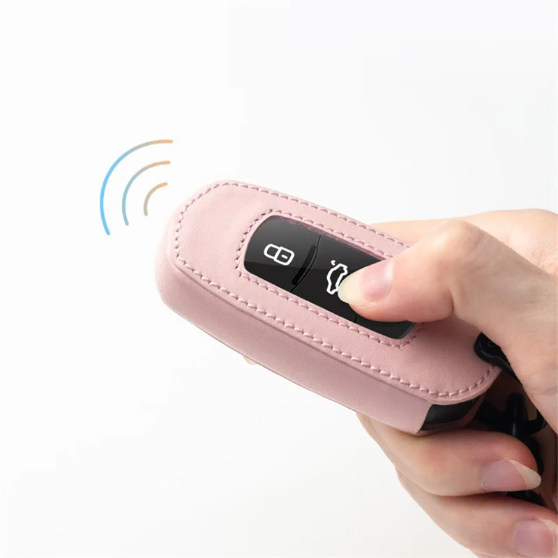 Защитный кожаный чехол для автомобильного ключа дистанционное управление Geely Atlas