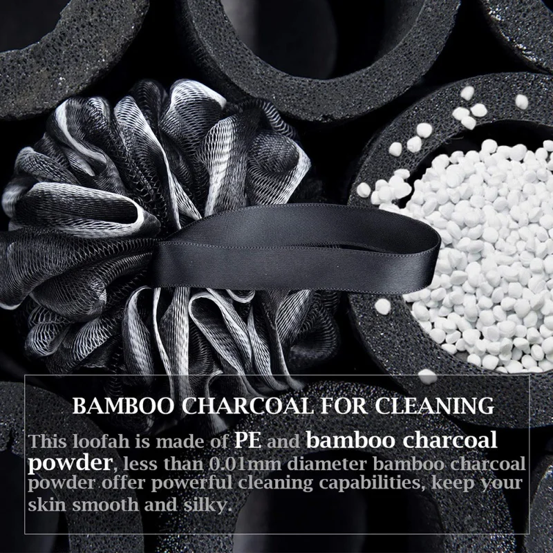 

Bamboo Charcoal Bath Ball Bath Flower Bath Loofah Sponge Shower Pouf Body Scrubber Ball Mesh Pouf Bath Sponge Bath Products