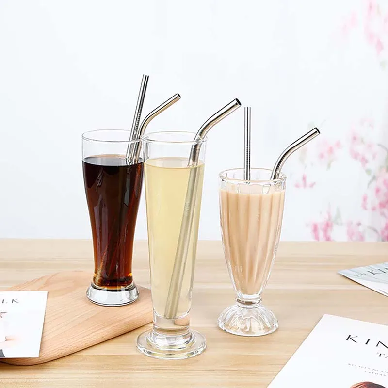 Набор трубочек из нержавеющей стали 4 трубочки для напитков с резьбой + 1