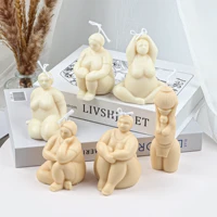 free shipping plump women body art candle silicone mold yoga wax candles home decorate diy handmade soap making plaster molud