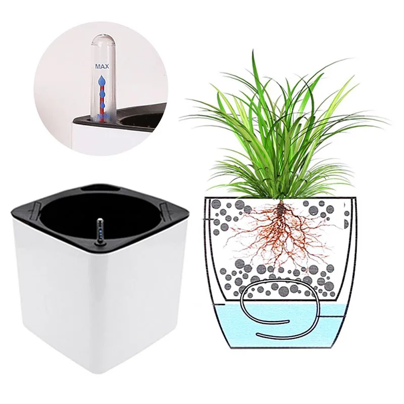 Цветочные горшки автоматический полив пластик Творческий пасторальный Кубик